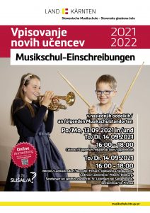 Vpisovanje novih učencev - Musikschul-Einschreibungen 2021-22